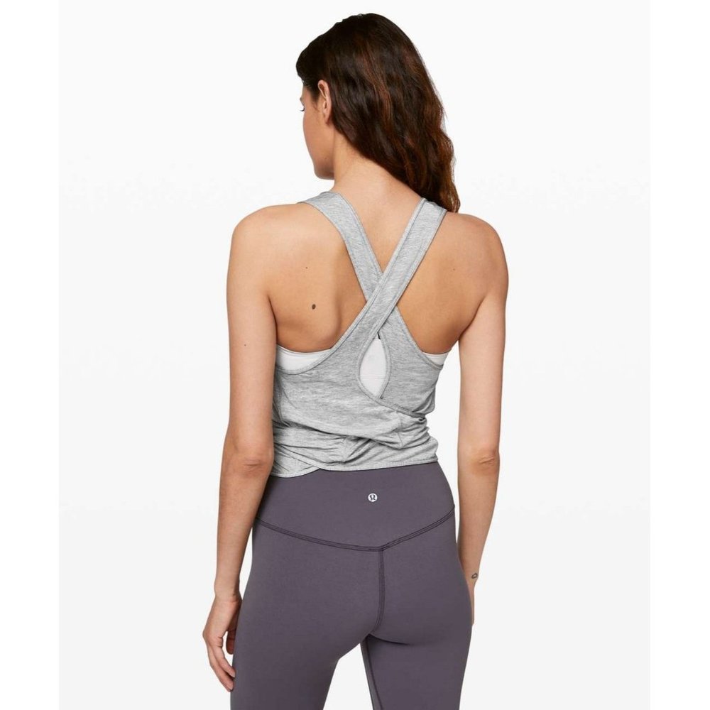 Lululemon Heathered Core Light Grey Turn to Tie Tank Top 6